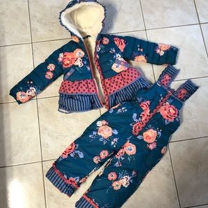 Matilda Jane set Snowy day puffer and Go sledding bibs